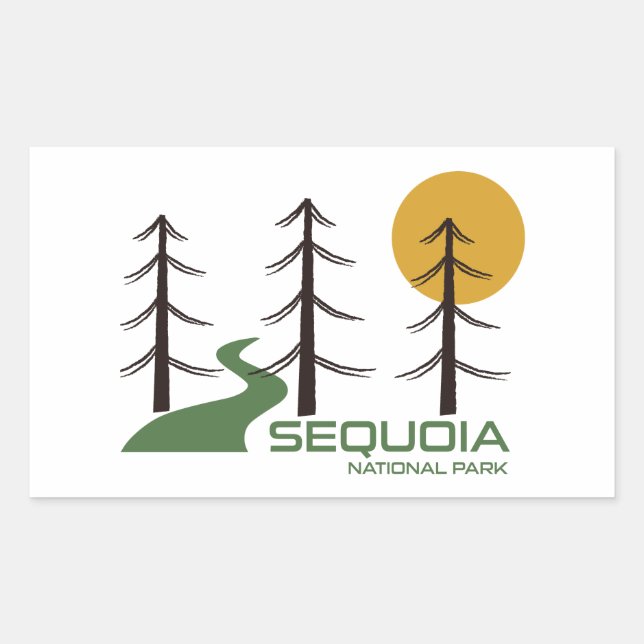 Sticker Rectangulaire Sequoia National Park California Trail (Devant)