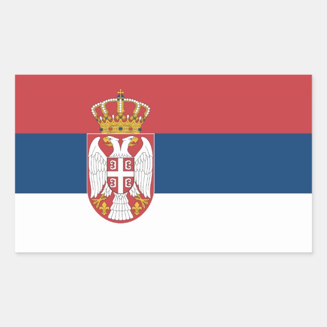 Sticker Rectangulaire Serbia Flag (Devant)