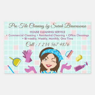 Sticker Rectangulaire Service de nettoyage de carrelage