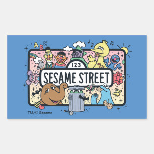 Sticker Rectangulaire Sesame Sesame Copains de Sesame Panneau à dessin