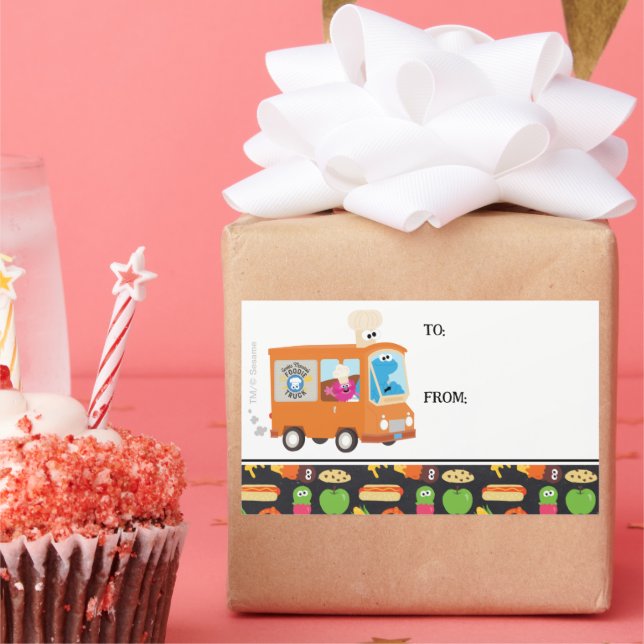 Sticker Rectangulaire Sesame Street Cookie Monster Foodie Camion (Fête)