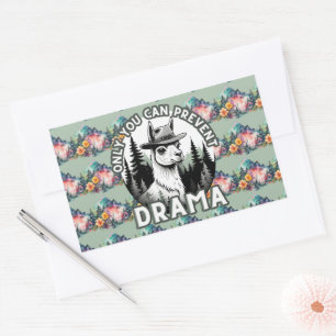 Sticker Rectangulaire Seule la Forêt Lama Drame peut être évitée