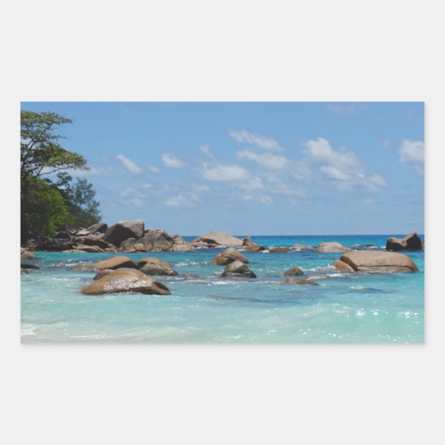 Sticker Rectangulaire seychelles extraordinaires (Devant)