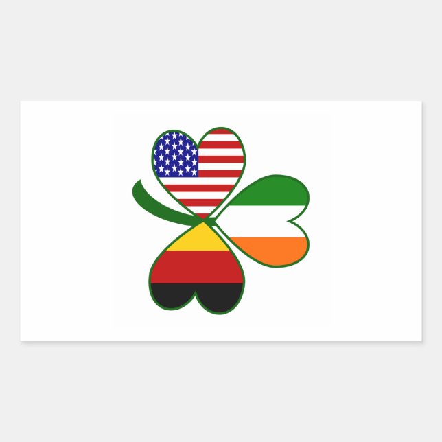 Sticker Rectangulaire Shamrock allemand (Devant)
