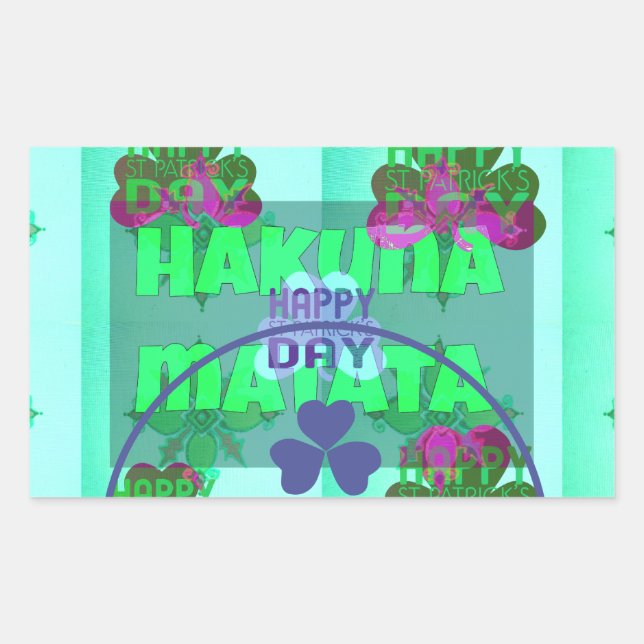 Sticker Rectangulaire Shamrock festif captivant la florale de St. Patric (Devant)