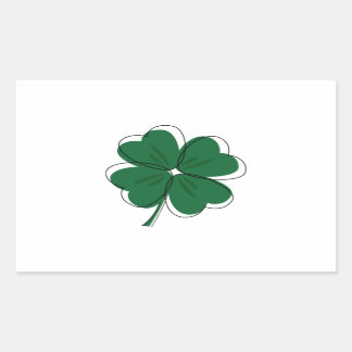 Sticker Rectangulaire Shamrock irlandais et Saint Patrick's Day