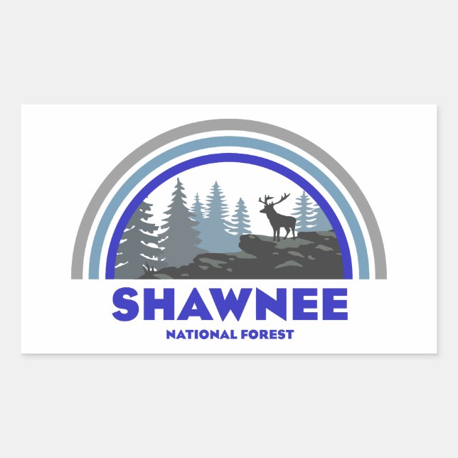 Sticker Rectangulaire Shawnee National Forest Rainbow Deer (Devant)