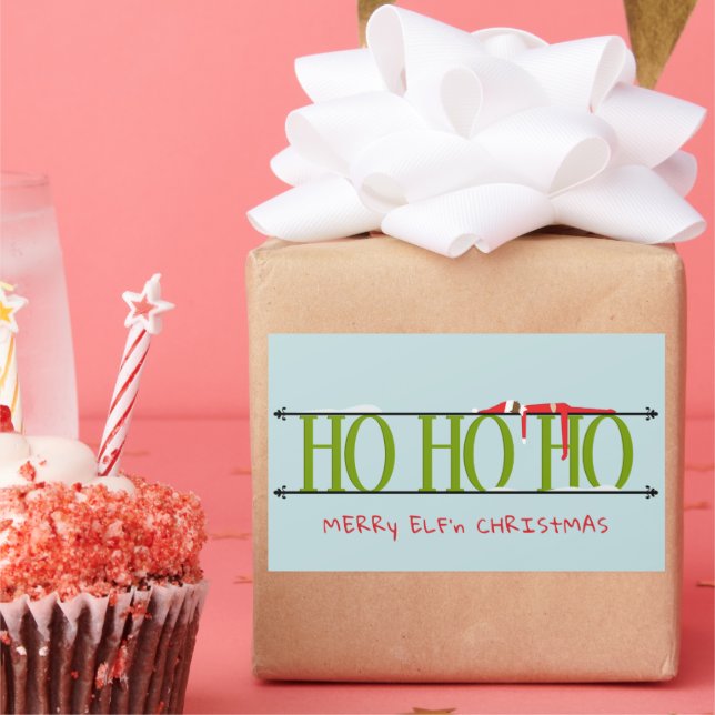 Sticker Rectangulaire Shenanigans Elf Vert & Bleu (Fête)