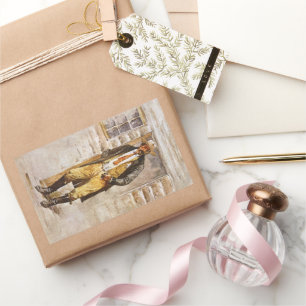 Sticker Rectangulaire Sheriff Portrait par Seltzer, Vintage West Cowboy