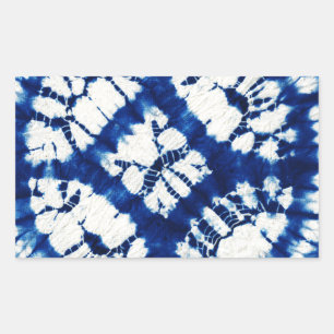 Sticker Rectangulaire Shibori Tie Dye Mer du Sud Indigo Batik
