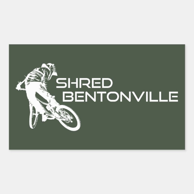 Sticker Rectangulaire Shred Bentonville VTT Arkansas (Devant)