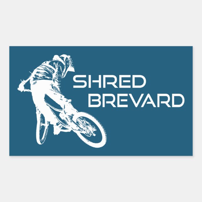 Sticker Rectangulaire Shred Brevard North Carolina Mountain Biking (Devant)