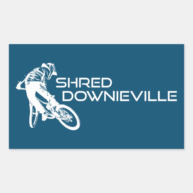 Sticker Rectangulaire Shred Downieville Californie VTT (Devant)