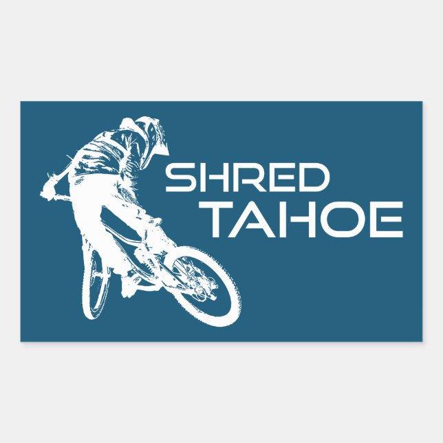 Sticker Rectangulaire Shred Lake Tahoe Mountain VTT (Devant)