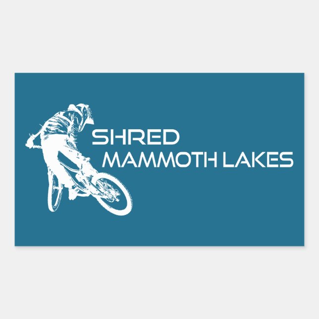 Sticker Rectangulaire Shred Mammoth Lakes California Mountain Biking (Devant)