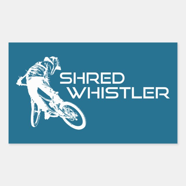 Sticker Rectangulaire Shred Whistler British Columbia Mountain Biking (Devant)
