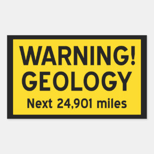 Sticker Rectangulaire Signal d'avertissement de géologie