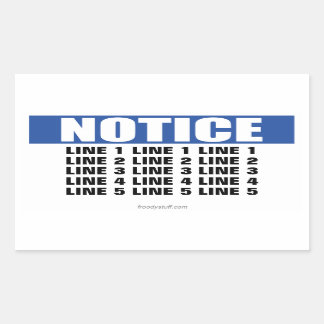 Sticker Rectangulaire Signal d'avis (max 5 lignes)