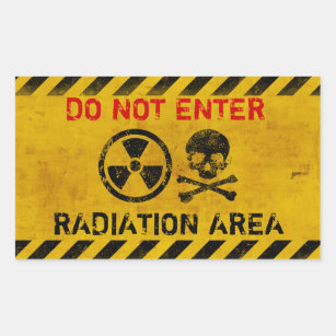 Sticker Rectangulaire Signal de danger de radiation