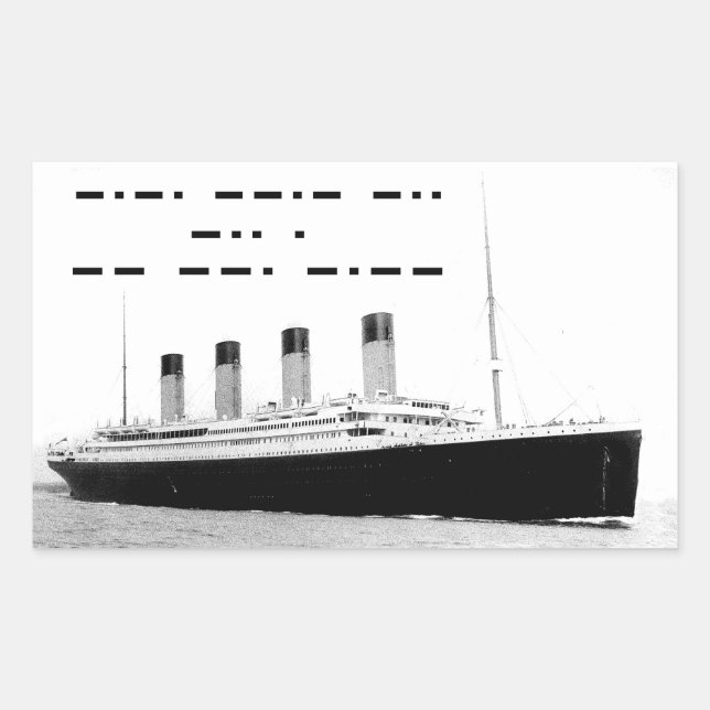 Sticker Rectangulaire Signal de détresse sans fil Titanic CQD de MGY (Devant)