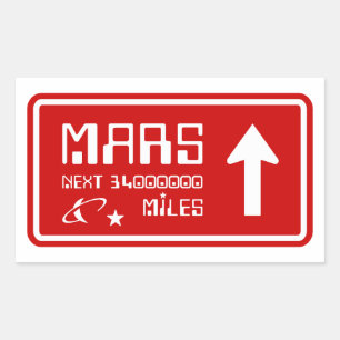 Sticker Rectangulaire Signal routier de Mars