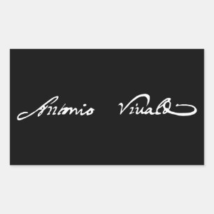 Sticker Rectangulaire signature d'Antonio Vivaldi autographe musique cla