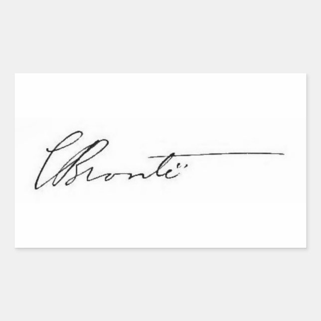 Sticker Rectangulaire signature de Charlotte Brontë (Devant)