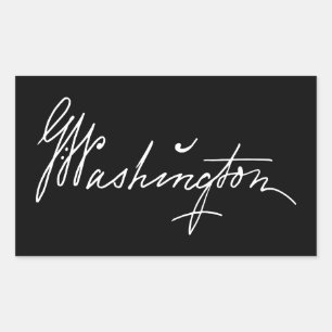 Sticker Rectangulaire signature de George Washington autographe présiden