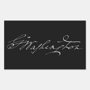 Sticker Rectangulaire signature de George Washington autographe présiden