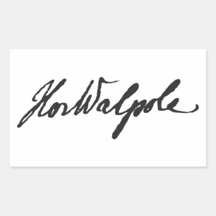 Sticker Rectangulaire Signature de Horace Walpole
