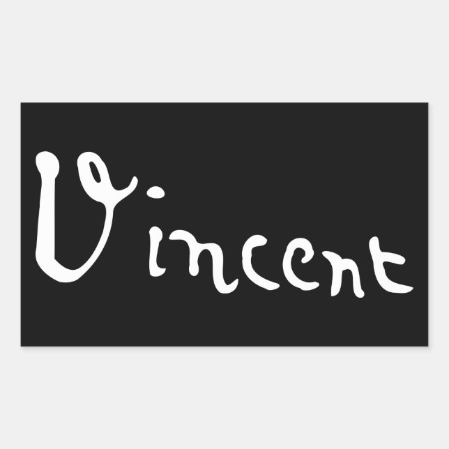Sticker Rectangulaire Signature de Vincent Van Gogh (Devant)