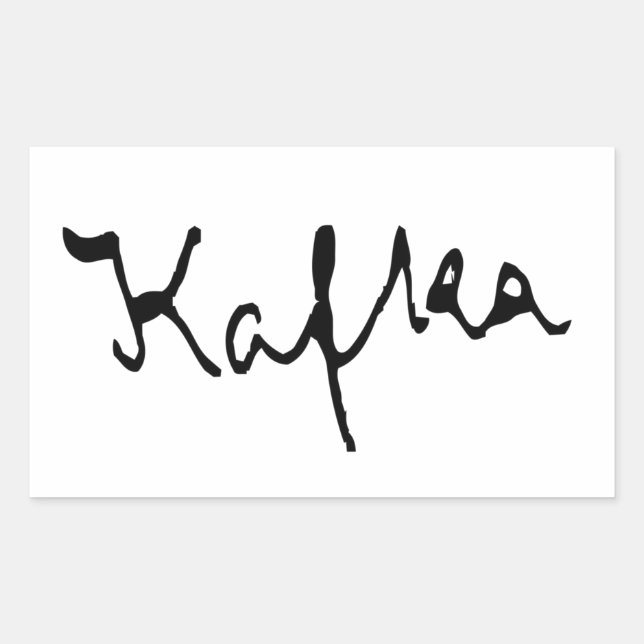 Sticker Rectangulaire Signature Franz Kafka (Devant)
