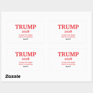 Sticker Rectangulaire Signature Trump 2028 Nom personnalisé 