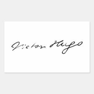 Sticker Rectangulaire signature Victor Hugo autographe écrivain culture