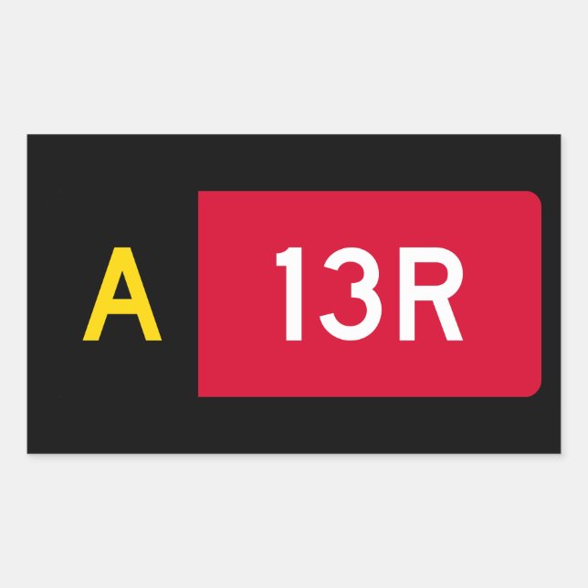 STICKER RECTANGULAIRE SIGNE A13R DU POINT D'ARRÊT (Devant)