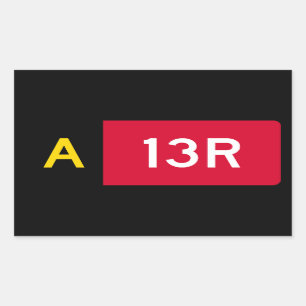 STICKER RECTANGULAIRE SIGNE A13R DU POINT D'ARRÊT