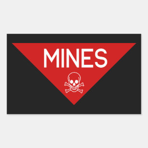 STICKER RECTANGULAIRE SIGNE DE MINES   SIGNAGE   SYMBOLE