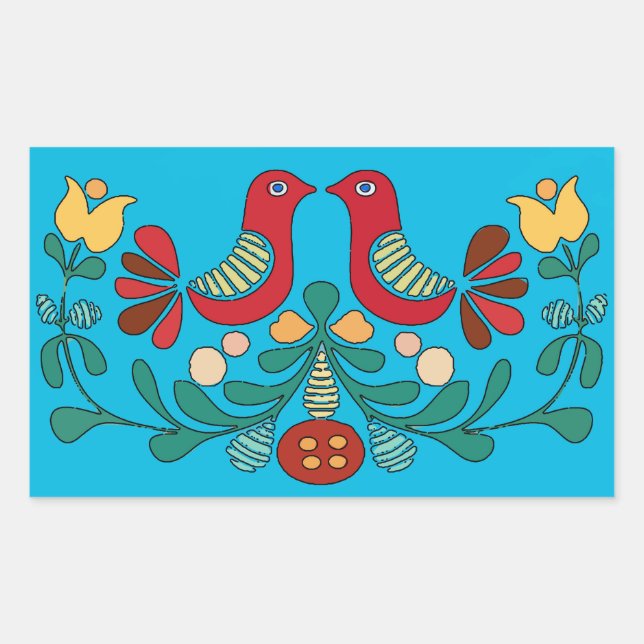 Sticker Rectangulaire Signe hexadécimal, Inséparables, (Devant)