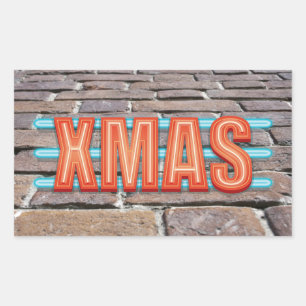 STICKER RECTANGULAIRE SIGNE XMAS