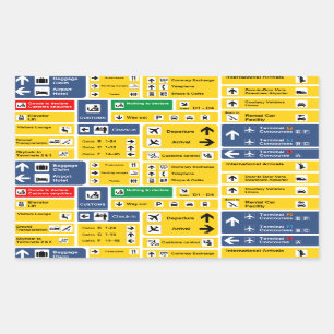 Sticker Rectangulaire Signes d'aéroport