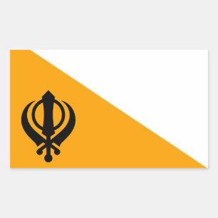 Sticker Rectangulaire Sikhisme sikh du Pendjab Nishan Sahib