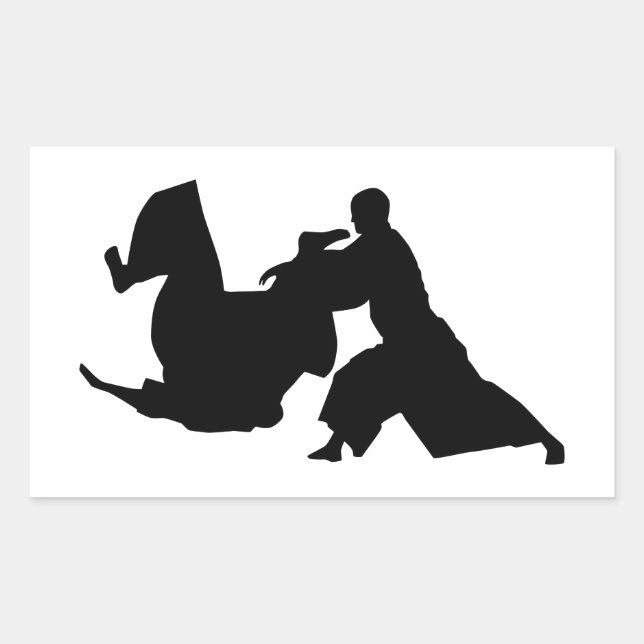 Sticker Rectangulaire Silhouette Aikido (Devant)