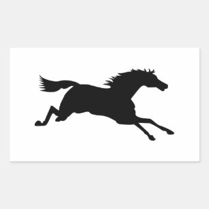 Sticker Rectangulaire Silhouette d'animal noir de cheval à gaules