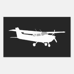 Sticker Rectangulaire Silhouette de Cessna classique de l'aéronef volant