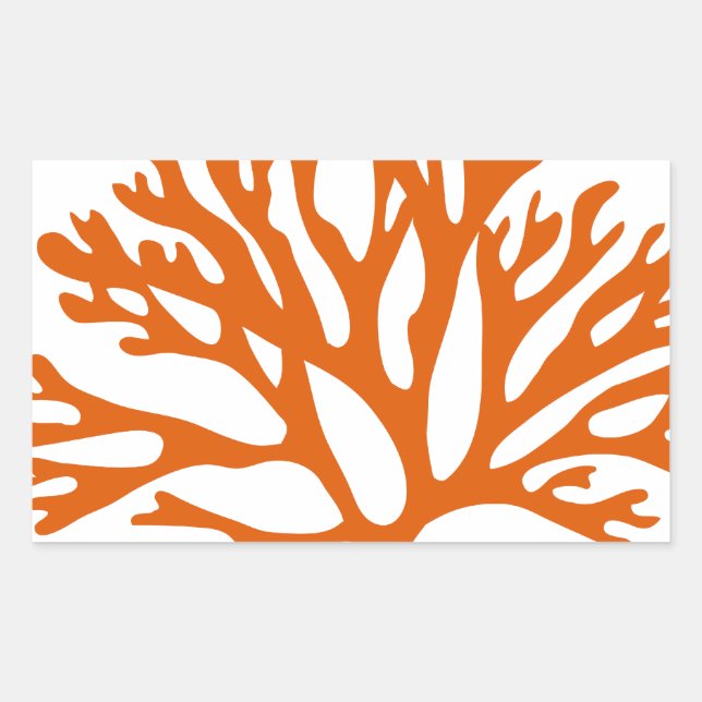 Sticker Rectangulaire silhouette de corail de mer rouge (Devant)