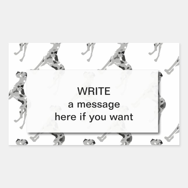Sticker Rectangulaire Silhouette de Dogue tigré (Devant)