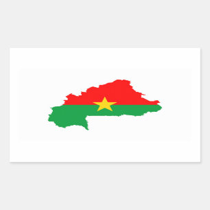 Sticker Rectangulaire silhouette de forme de carte de drapeau de pays de