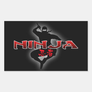 Sticker Rectangulaire Silhouette de Ninja