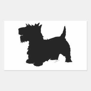Sticker Rectangulaire Silhouette de Terrier Écossais
