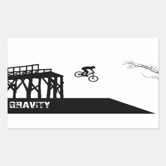 Sticker Rectangulaire Silhouette de vélo de montagne